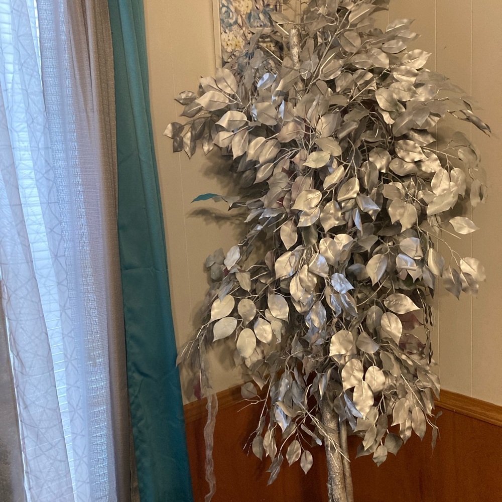 Silver artificial tree